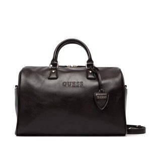 Torebka Guess. Brązowe kuferki Guess, z aplikacjami, bez dodatków. Za 434,99 zł.