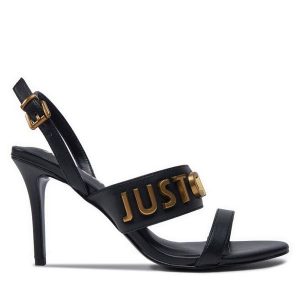 Sandały Just Cavalli. Czarne sandały Just Cavalli, bez wzorów, bez obcasa, na szpilce, bez zapięcia. Za 539,99 zł.