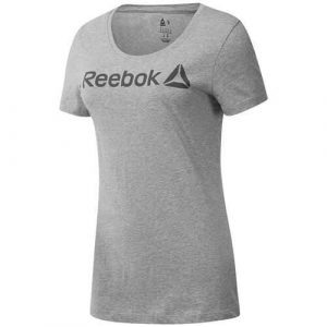 Koszulka sportowa damska Reebok Scoop Neck. Szare koszulki sportowe Reebok, bez wzorów, bez ramiączek. Za 104,00 zł.