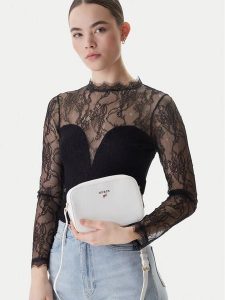 Guess Torebka J5GZ07 WG730 Biały. Białe listonoszki Guess, z aplikacjami, ze skóry, bez dodatków. Za 170,99 zł.
