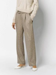 Rosner Spodnie "Mara" w kolorze karmelowym rozmiar: 46/L30. Brązowe spodnie z wysokim stanem Rosner, bez wzorów, z materiału, z podwyższonym stanem. Za 250,95 zł.