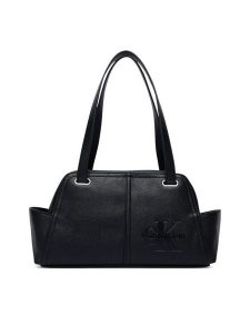 Calvin Klein Torebka Pockets Monologo Shoulder Bag LV04F3688G Czarny. Czarne torebki klasyczne Calvin Klein, bez wzorów, ze skóry, bez dodatków. Za 489,99 zł.