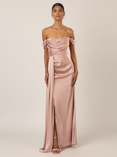 APART Sukienka w kolorze szaroróżowym rozmiar: 36. Różowe sukienki Apart, bez wzorów, bez kołnierzyka, bez ramiączek, maxi. Za 408,49 zł.