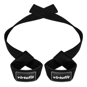 Wyściełane paski do podnoszenia - Bawełna. Czarne paski VIRTUFIT, bez wzorów, z bawełny, sportowe. Za 68,00 zł.