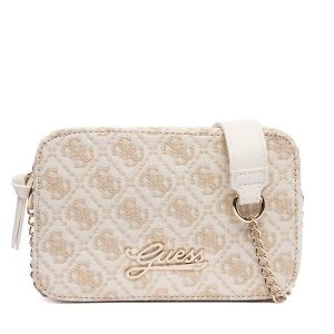 Torebka Guess. Brązowe listonoszki Guess, z aplikacjami, bez dodatków. Za 209,99 zł.