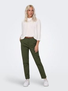 JDY Spodnie chino w kolorze zielonym rozmiar: XL/L32. Zielone chinosy JDY, bez wzorów, ze skóry. Za 96,60 zł.