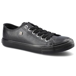 Czarne Trampki Big Star Damskie Modne Obuwie. Czarne trampki Big Star, bez wzorów, z gumy, bez zapięcia. Za 109,00 zł.