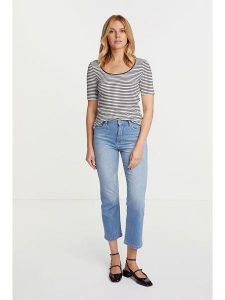 Rich&Royal Koszulka w kolorze granatowo-białym rozmiar: XS. Białe bluzki Rich&Royal, xs, bez wzorów, prążkowane, bez kołnierzyka, bez ramiączek. Za 133,95 zł.