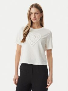 Morgan T-Shirt 261-DUROUJ Biały Regular Fit. Białe t-shirty Morgan, m, bez wzorów, z bawełny, bez kołnierzyka, bez ramiączek. Za 179,99 zł.