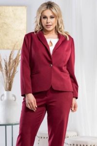 Żakiet do garniuturu wizytowy na podszewce MELA bordowy. Czerwone marynarki i żakiety KARKO, s, bez wzorów, z elastanu, eleganckie. Za 259,50 zł.