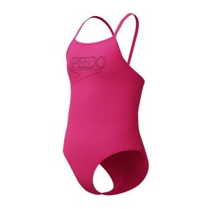 Strój kąpielowy damski Speedo End+ Logo Thin Strap. Czerwone stroje jednoczęściowe Speedo, bez wzorów. Za 135,99 zł.