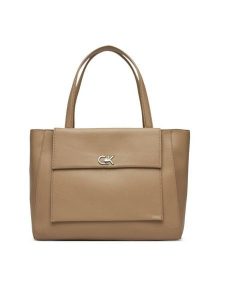 Calvin Klein Torebka Ck Medium Shopper K60K612811 Beżowy. Brązowe shopper bag Calvin Klein, bez wzorów, ze skóry, bez dodatków. Za 349,99 zł.