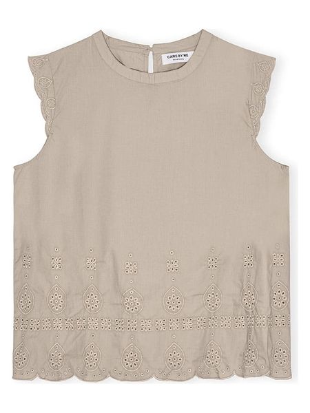 CARE BY ME Top "Flora" w kolorze beżowym rozmiar: L. Brązowe topy CARE BY ME, l, bez wzorów, z bawełny, bez kołnierzyka, bez ramiączek. Za 199,95 zł.