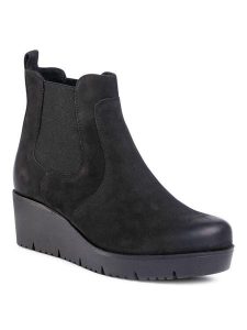 Lasocki Botki BALEA-07 Czarny. Czarne botki Lasocki, bez wzorów, z nubiku, bez obcasa, na koturnie, bez zapięcia. Za 111,99 zł.