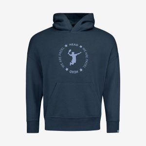 Bluza z kapturem unisex Padel. Niebieskie kurtki Head, xl, bez wzorów, z kapturem. W wyprzedaży za 315,00 zł.