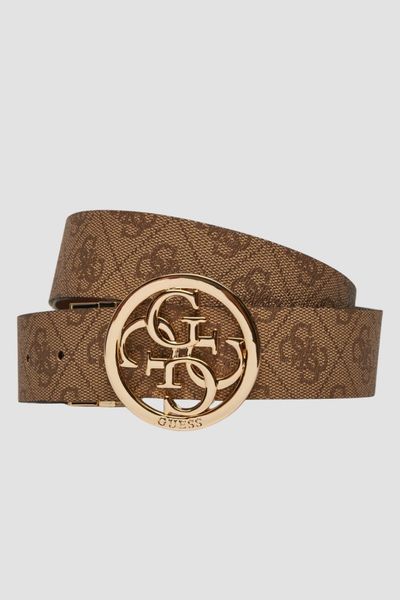 GUESS Brązowy dwustronny damski pasek w monogram Noelle REV H35, Rozmiar L. Brązowe paski Guess, z aplikacjami, eleganckie. W wyprzedaży za 179,99 zł.