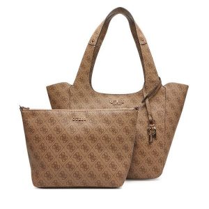 Torebka Guess. Brązowe torebki klasyczne Guess, z aplikacjami, bez dodatków. Za 479,99 zł.