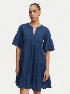 Weekend Max Mara Sukienka codzienna Saggina 2615621042 Niebieski Regular Fit. Niebieskie sukienki Weekend Max Mara, na co dzień, na lato, xs, bez wzorów, z bawełny, bez kołnierzyka, bez ramiączek, proste. Za 669,99 zł.