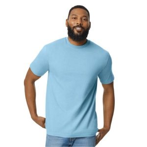 Koszulka Unisex Dla Dorosłych Softstyle Midweight. Niebieskie bluzki GILDAN, m, bez wzorów, sportowe, bez kołnierzyka, bez ramiączek. Za 33,99 zł.