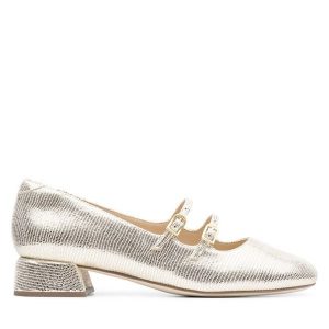 Półbuty Clarks. Żółte czółenka Clarks, bez wzorów, bez obcasa, na obcasie, bez zapięcia. Za 299,99 zł.