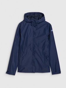 4F Kurtka przejściowa damska - granatowa XL. Niebieskie kurtki 4f, s, bez wzorów, z syntetyku, z kapturem. W wyprzedaży za 99,99 zł.