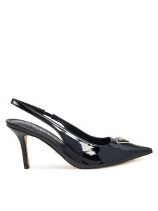 Guess Szpilki FLJNAS PAF05 Czarny. Czarne sandały Guess, z aplikacjami, ze skóry, bez obcasa. Za 379,99 zł.