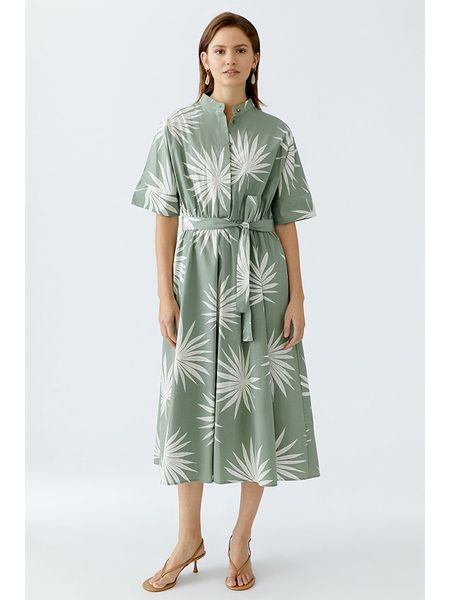 Oui Sukienka w kolorze zielono-białym rozmiar: 40. Zielone sukienki Oui, bez wzorów, z bawełny, bez kołnierzyka, bez ramiączek, maxi. Za 297,97 zł.