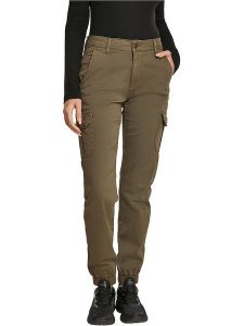 Urban Classics Bojówki w kolorze khaki rozmiar: W30. Brązowe spodnie z wysokim stanem Urban Classics, bez wzorów, z podwyższonym stanem. Za 79,03 zł.
