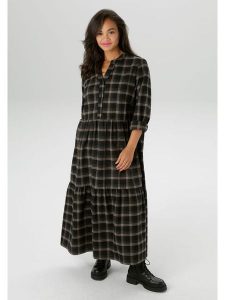 Aniston Sukienka w kolorze czarno-szarym rozmiar: 46. Czarne sukienki Aniston, bez wzorów, bez kołnierzyka, bez ramiączek, maxi. Za 78,66 zł.
