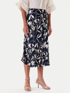 Tatuum Spódnica midi Satini 2 T2508.177 Granatowy Regular Fit. Niebieskie spódnice Tatuum, bez wzorów, z syntetyku, midi. Za 229,99 zł.