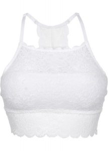 Biustonosz bustier z rozciągliwej koronki. Białe biustonosze bonprix, bez wzorów, z koronki. Za 67,99 zł.