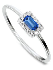 DIA DIAMONDS Srebrny pierścionek z diamentami i szafirem rozmiar: 52. Niebieskie pierścionki DIA DIAMONDS, z diamentem, srebrne. Za 377,74 zł.