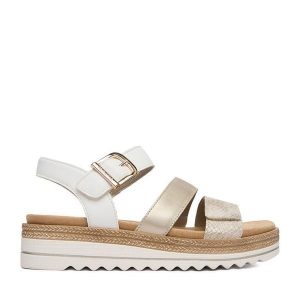 Sandały Remonte. Żółte sandały Remonte, bez wzorów, bez obcasa, na płaskiej podeszwie, bez zapięcia. Za 359,99 zł.