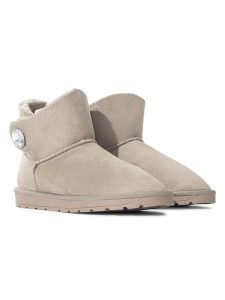 ISLAND BOOT Botki zimowe "Dona" w kolorze beżowym rozmiar: 36. Brązowe botki Island Boot, na zimę, bez wzorów, bez obcasa, bez zapięcia. Za 100,52 zł.