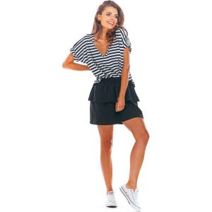 Czarna Rozkloszowana Mini Spódnica z Falbanką. Czarne spódnice Infinite You, l, bez wzorów, z bawełny, mini. Za 154,90 zł.