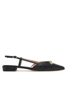 TWINSET Baleriny 251TGT052 Czarny. Czarne balerinki Twinset, bez wzorów, ze skóry, bez obcasa, bez zapięcia. Za 489,99 zł.