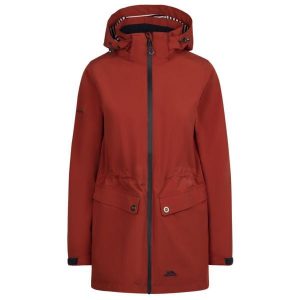 Trespass Tiverton - Damska kurtka przeciwdeszczowa Burnt Sienna. Brązowe kurtki Trespass, bez wzorów, bez kaptura. Za 421,99 zł.