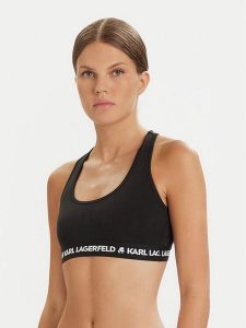 KARL LAGERFELD Biustonosz top A1W47007 Czarny. Czarne topy KARL LAGERFELD, xs, bez wzorów, z lyocellu, bez kołnierzyka, bez ramiączek. Za 129,99 zł.