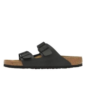 Klapki damskie Birkenstock Arizona BS W. Brązowe klapki Birkenstock, bez wzorów, z materiału, bez obcasa. Za 296,10 zł.