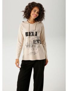 Aniston Bluza w kolorze beżowym rozmiar: 48. Brązowe bluzy Aniston, bez wzorów, z kapturem. Za 95,99 zł.