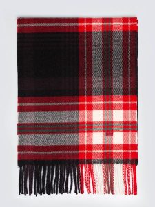 BIG STAR Szal w kolorze czarno-czerwonym - 164 x 35 cm rozmiar: onesize. Czarne szaliki Big Star, bez wzorów, z materiału. Za 64,99 zł.