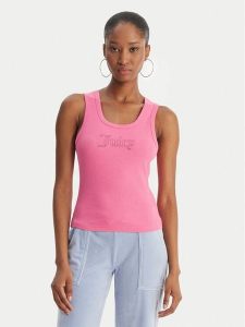 Juicy Couture Top Thin Strap JCWLV126308 Różowy Slim Fit. Czerwone topy Juicy Couture, m, bez wzorów, z bawełny, bez kołnierzyka, bez ramiączek. Za 179,99 zł.