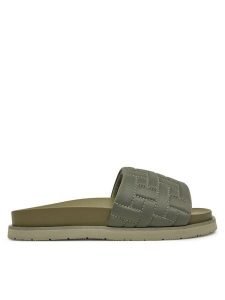 Gant Klapki 30507939 Khaki. Brązowe klapki GANT, bez wzorów, z materiału, bez obcasa. Za 179,99 zł.