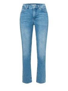 MAC Dżinsy "Melanie" - Slim fit - w kolorze niebieskim rozmiar: 36/L32. Niebieskie jeansy MAC, z aplikacjami, ze skóry. Za 198,10 zł.