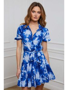 Joséfine Sukienka "Junior" w kolorze niebiesko-błękitnym rozmiar: L. Niebieskie sukienki Joséfine, l, bez wzorów, z tkaniny, bez kołnierzyka, bez ramiączek, mini, rozkloszowane. Za 108,99 zł.