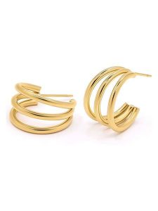 MOODE Kolczyki-półkreole "Althea" rozmiar: onesize. Żółte kolczyki MOODE, ze stali. Za 43,99 zł.