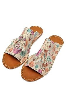 Dogo Klapki "Up" w kolorze beżowym ze wzorem rozmiar: 40. Brązowe klapki Dogo, bez wzorów, bez obcasa. Za 86,99 zł.