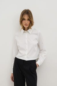 KOSZULA PARIS BIAŁA L - Flawless. Białe koszule Flawless, l, bez wzorów, z bawełny, bez kołnierzyka, bez ramiączek. Za 299,00 zł.