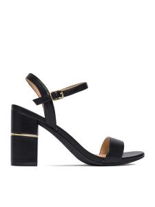 JENNY Sandały CEO-CD25-251-1 Czarny. Czarne sandały Jenny, bez wzorów, z materiału, bez obcasa, na słupku, bez zapięcia. Za 129,99 zł.