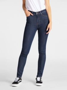 SPODNIE DAMSKIE LEE IVY SUPER SKINNY HIGH DARK HUNT L32EMOHW 112107429. Białe rurki Lee, z bawełny. Za 209,99 zł.